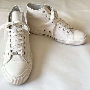 The Kooples Paris White Leather Hightop  Men's Size: EU 44  US 10